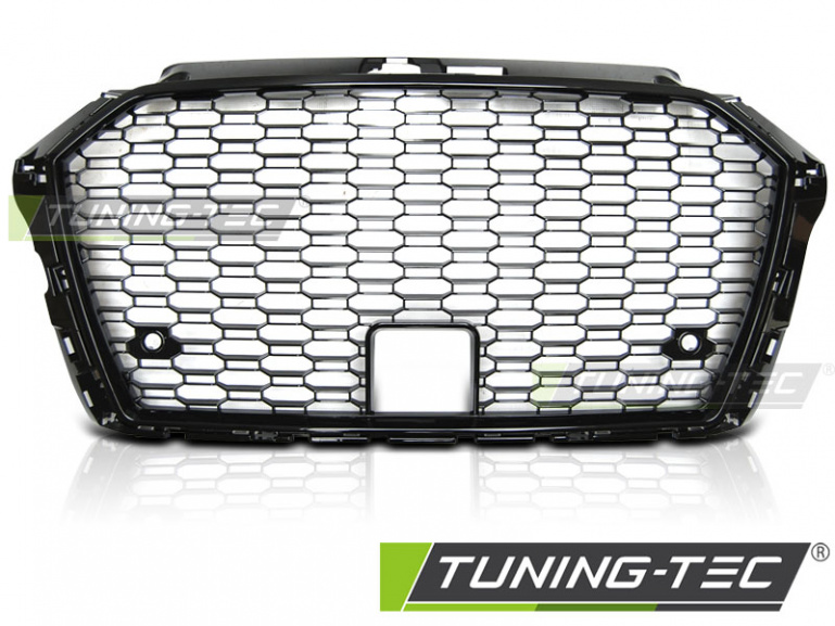 Upgrade Sportgrill / Kühlergrill für Audi A3 8V Facelift 17+  Hochglanz schwarz in Wabendesign